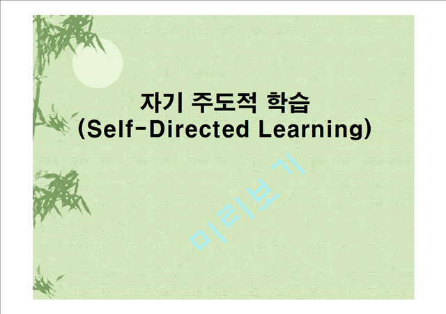 자기 주도적 학습 (Self-Directed Learning)   (1 )